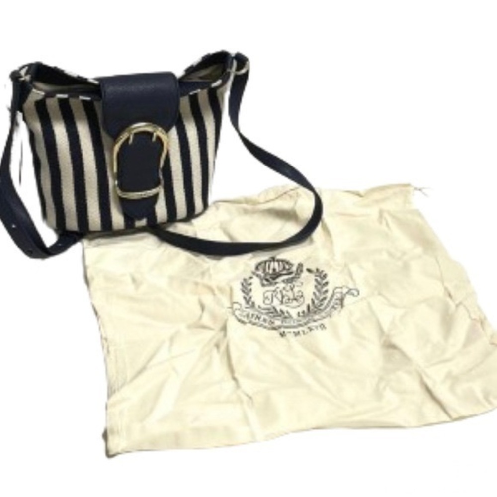 Lauren Ralph Lauren Cornwall navy and ivory handbag NWT
